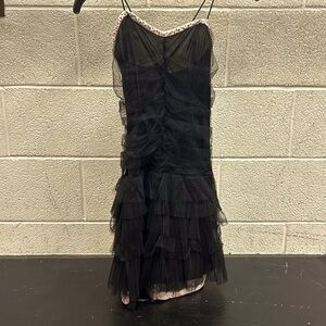 Moda International by Victorias Secret. Mesh, satin, and lined dress w/ tie back